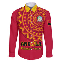 Angola Football Family Matching Short Sleeve Bodycon Dress and Hawaiian Shirt Go Palancas Negras Red Version - Wonder Print Shop