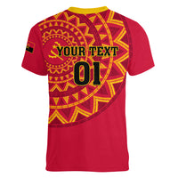 Angola Football Women V Neck T Shirt Go Palancas Negras Red Version - Wonder Print Shop