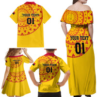 Angola Football Family Matching Off Shoulder Maxi Dress and Hawaiian Shirt Go Palancas Negras Yellow Version - Wonder Print Shop