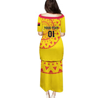 Angola Football Family Matching Puletasi and Hawaiian Shirt Go Palancas Negras Yellow Version - Wonder Print Shop