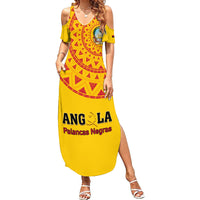 Angola Football Family Matching Summer Maxi Dress and Hawaiian Shirt Go Palancas Negras Yellow Version - Wonder Print Shop