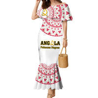 Angola Football Family Matching Mermaid Dress and Hawaiian Shirt Go Palancas Negras White Version - Wonder Print Shop