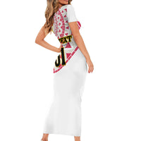 Angola Football Family Matching Short Sleeve Bodycon Dress and Hawaiian Shirt Go Palancas Negras White Version - Wonder Print Shop