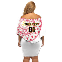 Angola Football Off Shoulder Short Dress Go Palancas Negras White Version - Wonder Print Shop