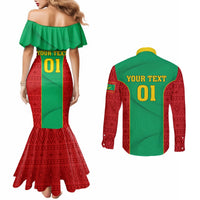 Mauritania Football Couples Matching Mermaid Dress and Long Sleeve Button Shirt Go Lions of Chinguetti