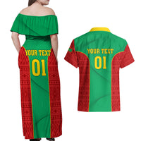 Mauritania Football Couples Matching Off Shoulder Maxi Dress and Hawaiian Shirt Go Lions of Chinguetti - Wonder Print Shop