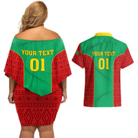 Mauritania Football Couples Matching Off Shoulder Short Dress and Hawaiian Shirt Go Lions of Chinguetti - Wonder Print Shop