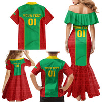 Mauritania Football Family Matching Mermaid Dress and Hawaiian Shirt Go Lions of Chinguetti - Wonder Print Shop