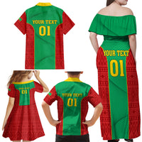Mauritania Football Family Matching Off Shoulder Maxi Dress and Hawaiian Shirt Go Lions of Chinguetti - Wonder Print Shop