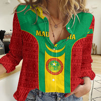 Mauritania Football Women Casual Shirt Go Lions of Chinguetti - Wonder Print Shop