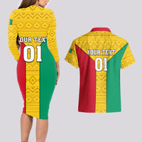 Guinea Football Couples Matching Long Sleeve Bodycon Dress and Hawaiian Shirt Come On Syli National - Wonder Print Shop