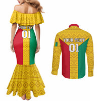 Guinea Football Couples Matching Mermaid Dress and Long Sleeve Button Shirt Come On Syli National