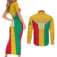 Guinea Football Couples Matching Short Sleeve Bodycon Dress and Long Sleeve Button Shirt Come On Syli National - Wonder Print Shop