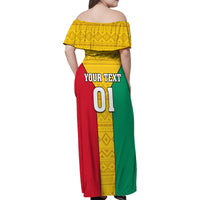 Guinea Football Family Matching Off Shoulder Maxi Dress and Hawaiian Shirt Come On Syli National - Wonder Print Shop