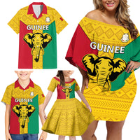 Guinea Football Family Matching Off Shoulder Short Dress and Hawaiian Shirt Come On Syli National - Wonder Print Shop