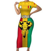 Guinea Football Short Sleeve Bodycon Dress Come On Syli National - Wonder Print Shop