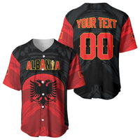 Custom Football 2026 Albania Black Baseball Jersey Kuqezinjte Come On