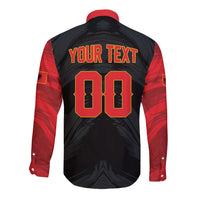 Custom Football 2026 Albania Black Long Sleeve Button Shirt Kuqezinjte Come On
