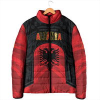 Custom Football 2026 Albania Black Padded Jacket Kuqezinjte Come On