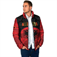 Custom Football 2026 Albania Black Padded Jacket Kuqezinjte Come On