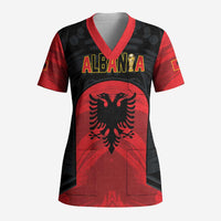 Custom Football 2026 Albania Black Scrub Top Kuqezinjte Come On