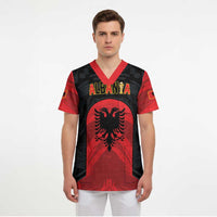 Custom Football 2026 Albania Black Scrub Top Kuqezinjte Come On