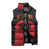 Custom Football 2026 Albania Black Sleeveless Puffer Jacket Kuqezinjte Come On