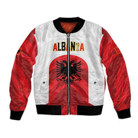 Custom Football 2026 Albania White Bomber Jacket Kuqezinjte Come On