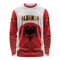 Custom Football 2026 Albania White Long Sleeve Shirt Kuqezinjte Come On