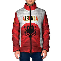 Custom Football 2026 Albania White Padded Jacket Kuqezinjte Come On