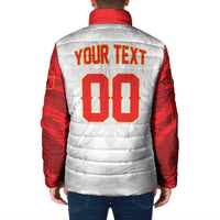 Custom Football 2026 Albania White Padded Jacket Kuqezinjte Come On