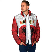 Custom Football 2026 Albania White Padded Jacket Kuqezinjte Come On