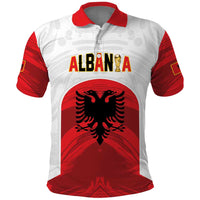 Custom Football 2026 Albania White Polo Shirt Kuqezinjte Come On