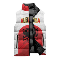 Custom Football 2026 Albania White Sleeveless Puffer Jacket Kuqezinjte Come On