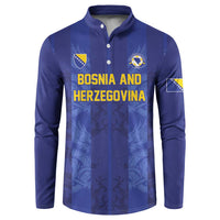 Custom Football 2026 Bosnia and Herzegovina Button Sweatshirt Zmajevi Go Champion