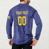 Custom Football 2026 Bosnia and Herzegovina Button Sweatshirt Zmajevi Go Champion