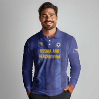 Custom Football 2026 Bosnia and Herzegovina Long Sleeve Polo Shirt Zmajevi Go Champion