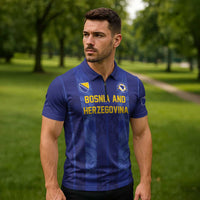 Custom Football 2026 Bosnia and Herzegovina Zipper Polo Shirt Zmajevi Go Champion
