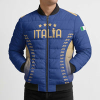 Custom Football 2026 Italia Bomber Puffer Jacket Forza Azzurri