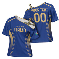Custom Football 2026 Italia Cross Shoulder Shirt Forza Azzurri