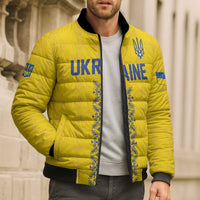 Custom Football 2026 Ukraine Bomber Puffer Jacket Slava Ukraini
