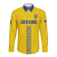 Custom Football 2026 Ukraine Long Sleeve Button Shirt Slava Ukraini