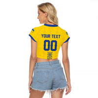 Custom Football 2026 Ukraine Raglan Cropped T Shirt Slava Ukraini