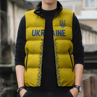 Custom Football 2026 Ukraine Sleeveless Puffer Jacket Slava Ukraini