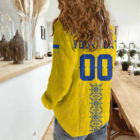 Custom Football 2026 Ukraine Women Casual Shirt Slava Ukraini