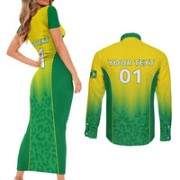 Personalized Brazil 2024 Couples Matching Short Sleeve Bodycon Dress and Long Sleeve Button Shirt Selecao Brasileira - Wonder Print Shop