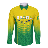 Personalized Brazil 2024 Long Sleeve Button Shirt Selecao Brasileira - Wonder Print Shop