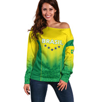 Personalized Brazil 2024 Off Shoulder Sweater Selecao Brasileira - Wonder Print Shop