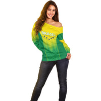 Personalized Brazil 2024 Off Shoulder Sweater Selecao Brasileira - Wonder Print Shop