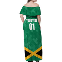 Personalized Jamaica 2024 Family Matching Off Shoulder Maxi Dress and Hawaiian Shirt Jumieka Reggae Boyz - Wonder Print Shop
